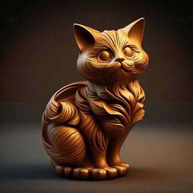 3D модель Менуэт кот (STL)